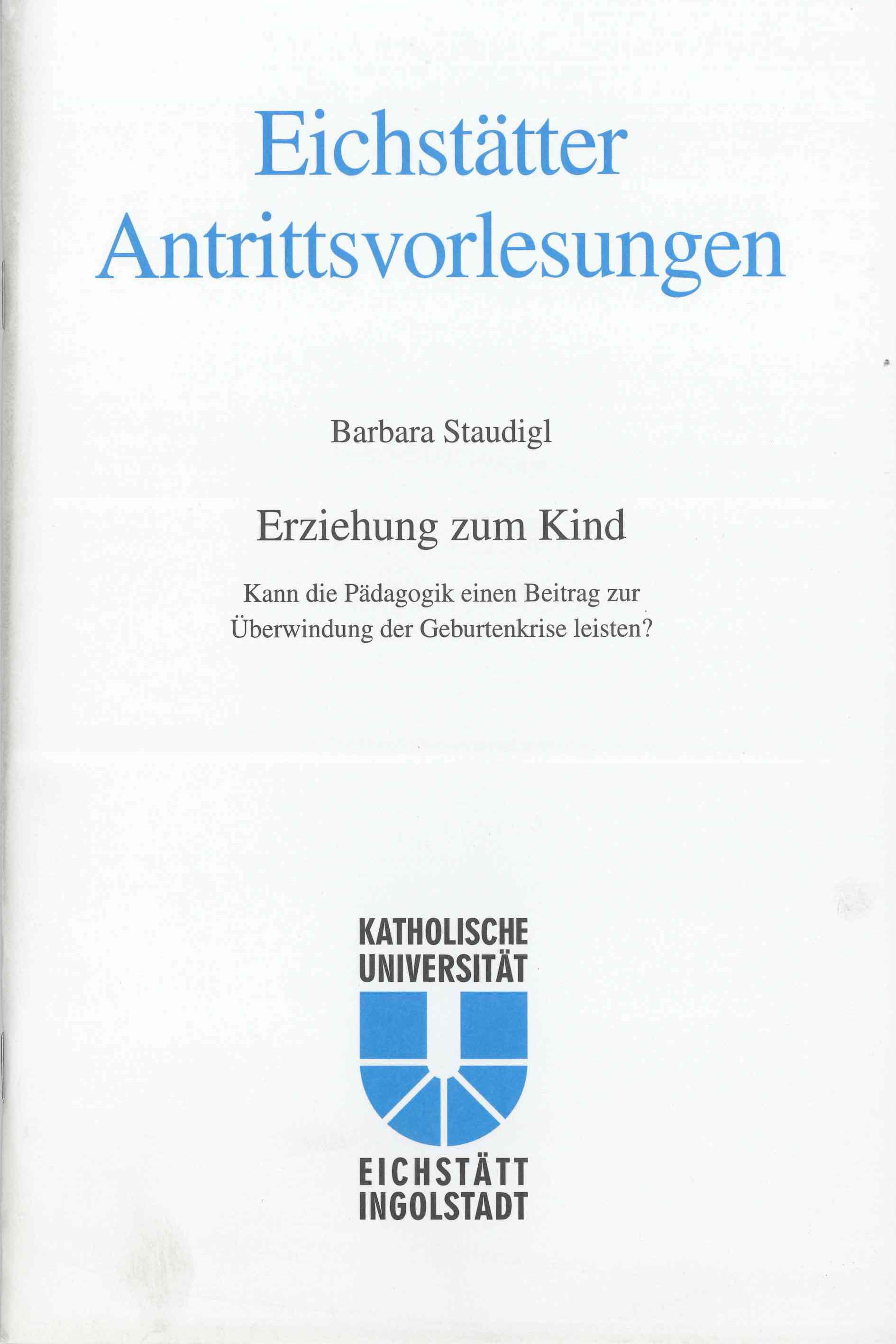 AV Band 12 - Barbara Staudigl - Erziehung zum Kind