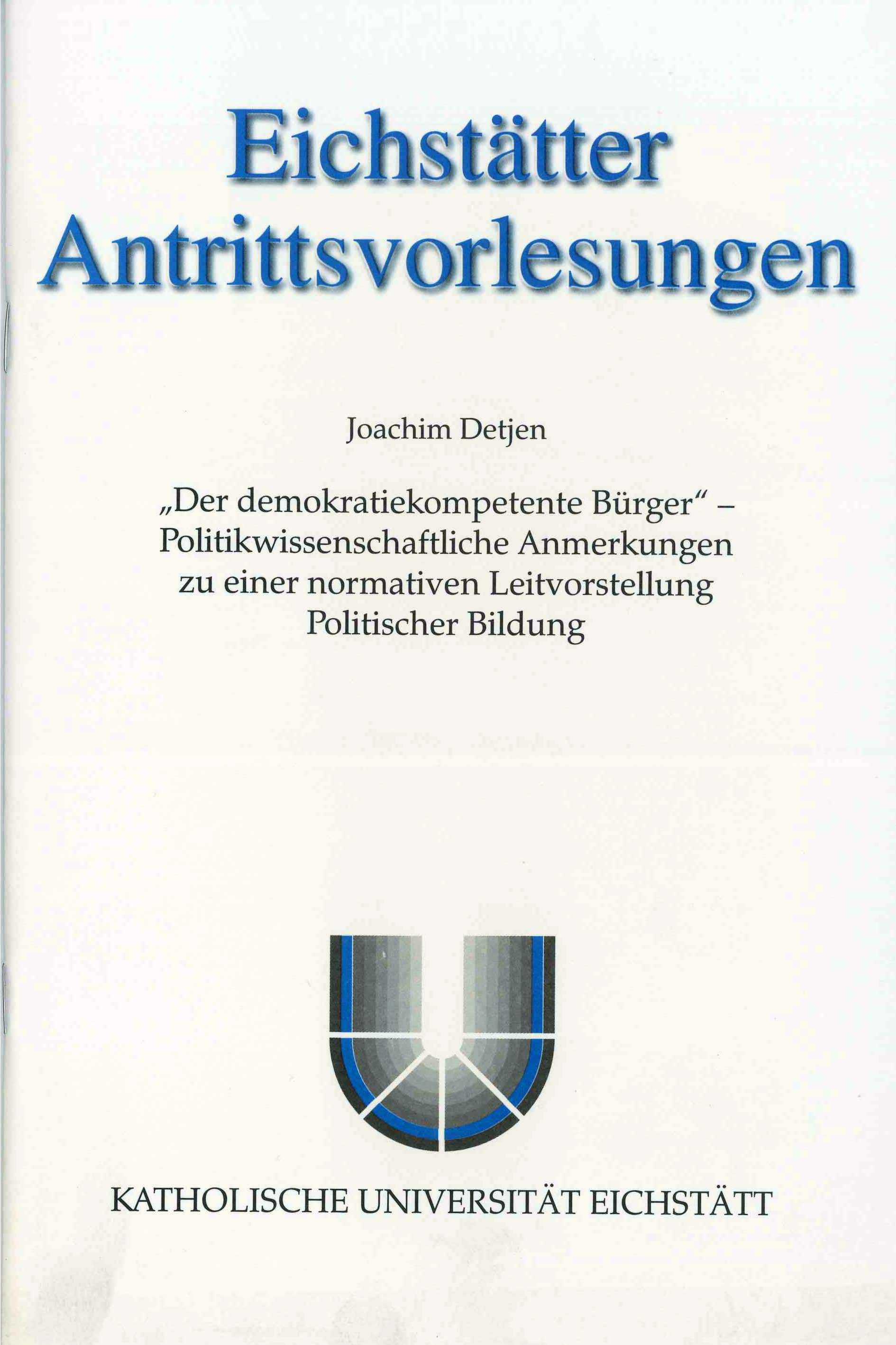 AV Band 3 - Joachim Detjen - Der demokratiekompetente Bürger