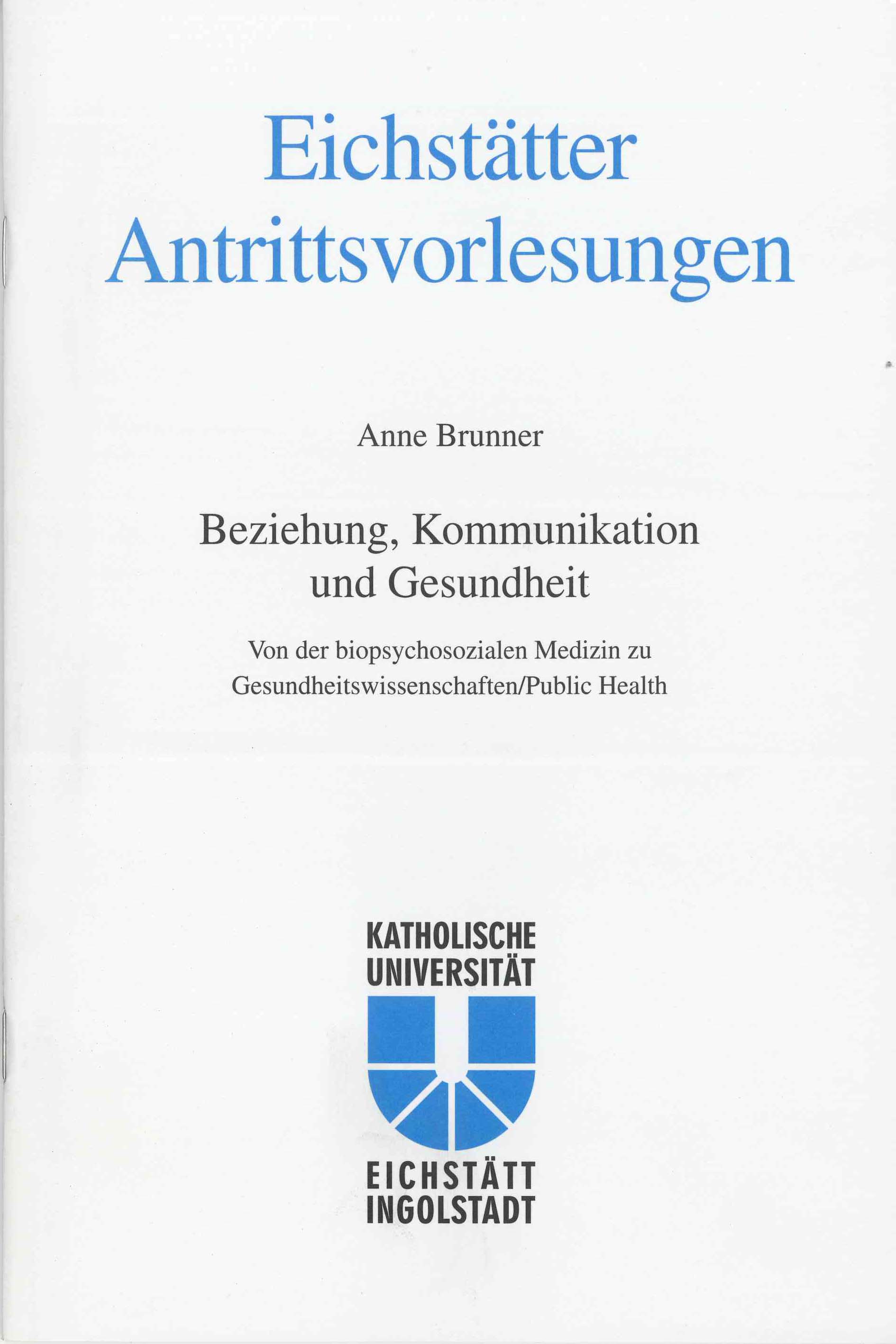 AV Band 10 - Anne Brunner - Beziehung, Kommunikation und Gesundheit